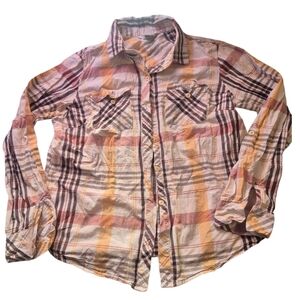 Christopher & Banks Casual Plaid Button-Down Shirt